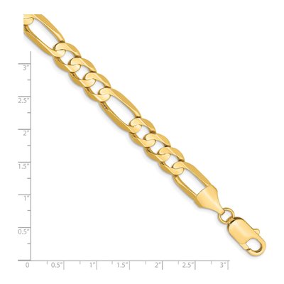14K Yellow Gold 10mm Concave Open Figaro Chain Anklet – view 2