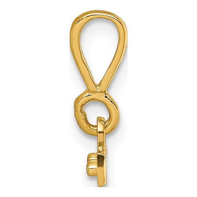 14K Yellow Gold Large Diamond-Cut Top Pendant – view 3
