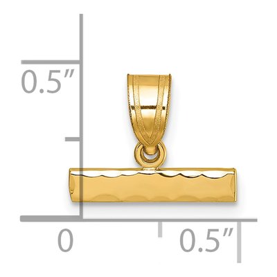 14K Yellow Gold Large Diamond-Cut Top Pendant – view 4