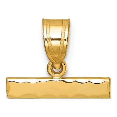 14K Yellow Gold Large Diamond-Cut Top Pendant