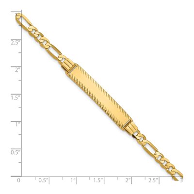 14K Yellow Gold Figaro ID Bracelet – view 5