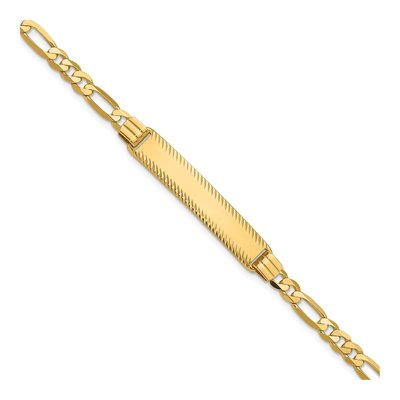 14K Yellow Gold Figaro ID Bracelet