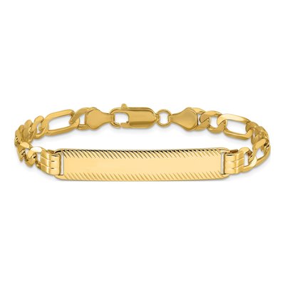 14K Yellow Gold Figaro ID Bracelet – view 4