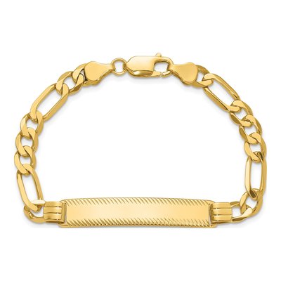 14K Yellow Gold Figaro ID Bracelet – view 5