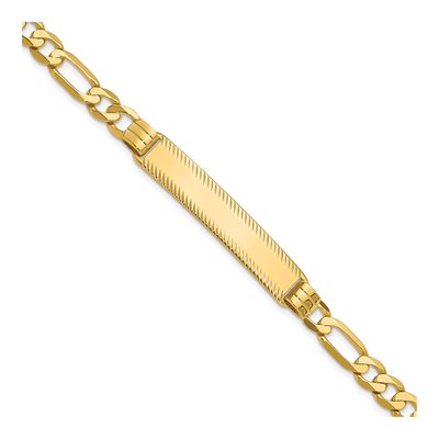 14K Yellow Gold Figaro ID Bracelet