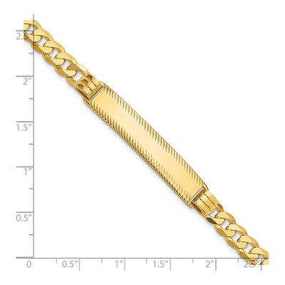14K Yellow Gold Curb Link ID Bracelet – view 4