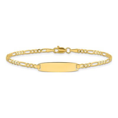 14K Yellow Gold Figaro ID Bracelet – view 3