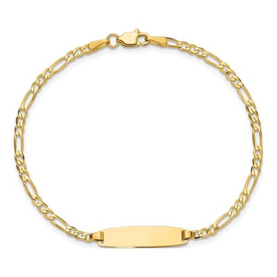 14K Yellow Gold Figaro ID Bracelet – view 4