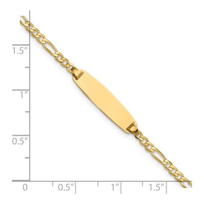 14K Yellow Gold Figaro ID Bracelet – view 5