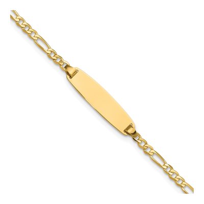 14K Yellow Gold Figaro ID Bracelet