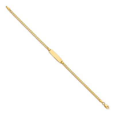 14K Yellow Gold Curb Link ID Bracelet – view 3