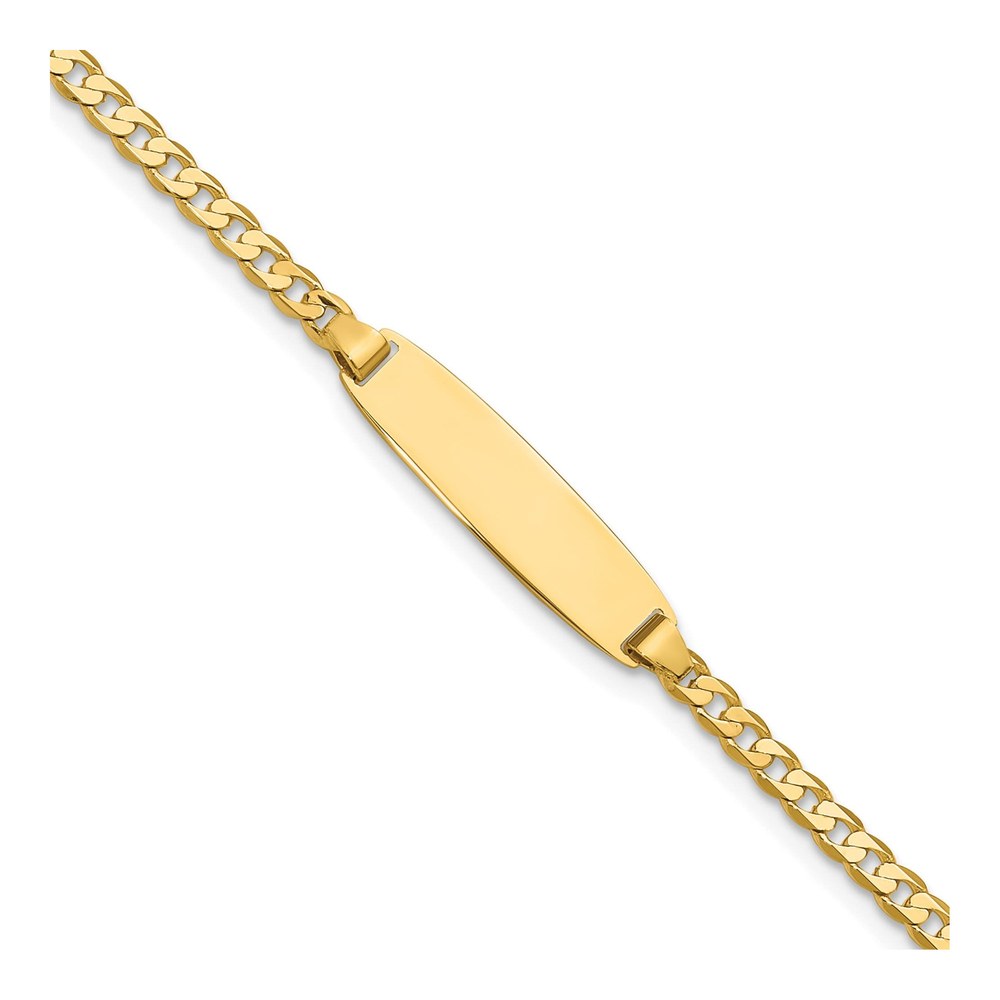 14K Yellow Gold Curb Link ID Bracelet