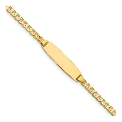14K Yellow Gold Curb Link ID Bracelet