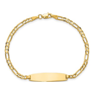 14K Yellow Gold Figaro ID Bracelet – view 4