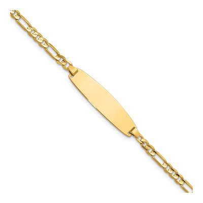 14K Yellow Gold Figaro ID Bracelet