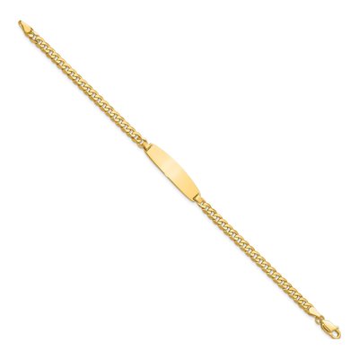14K Yellow Gold Flat Curb Link ID Bracelet – view 2