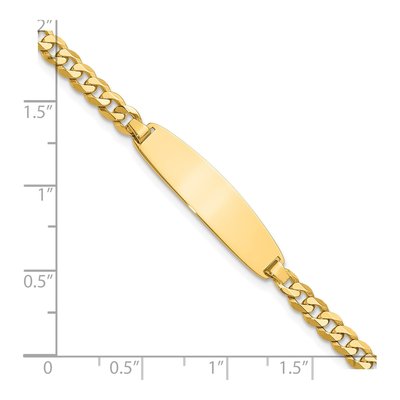 14K Yellow Gold Flat Curb Link ID Bracelet – view 5