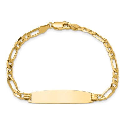 14K Yellow Gold Figaro ID Bracelet – view 4