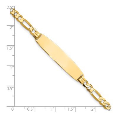 14K Yellow Gold Figaro ID Bracelet – view 5