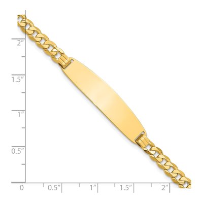 14K Yellow Gold Curb Link ID Bracelet – view 5