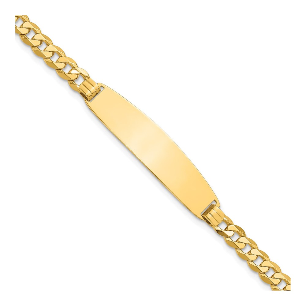 14K Yellow Gold Curb Link ID Bracelet