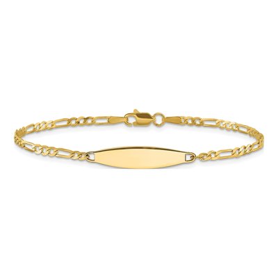 14K Yellow Gold Figaro ID Bracelet – view 3