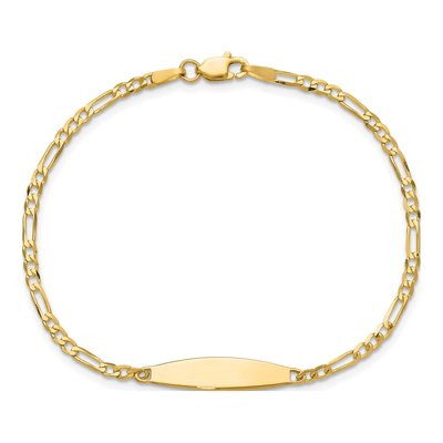 14K Yellow Gold Figaro ID Bracelet – view 4
