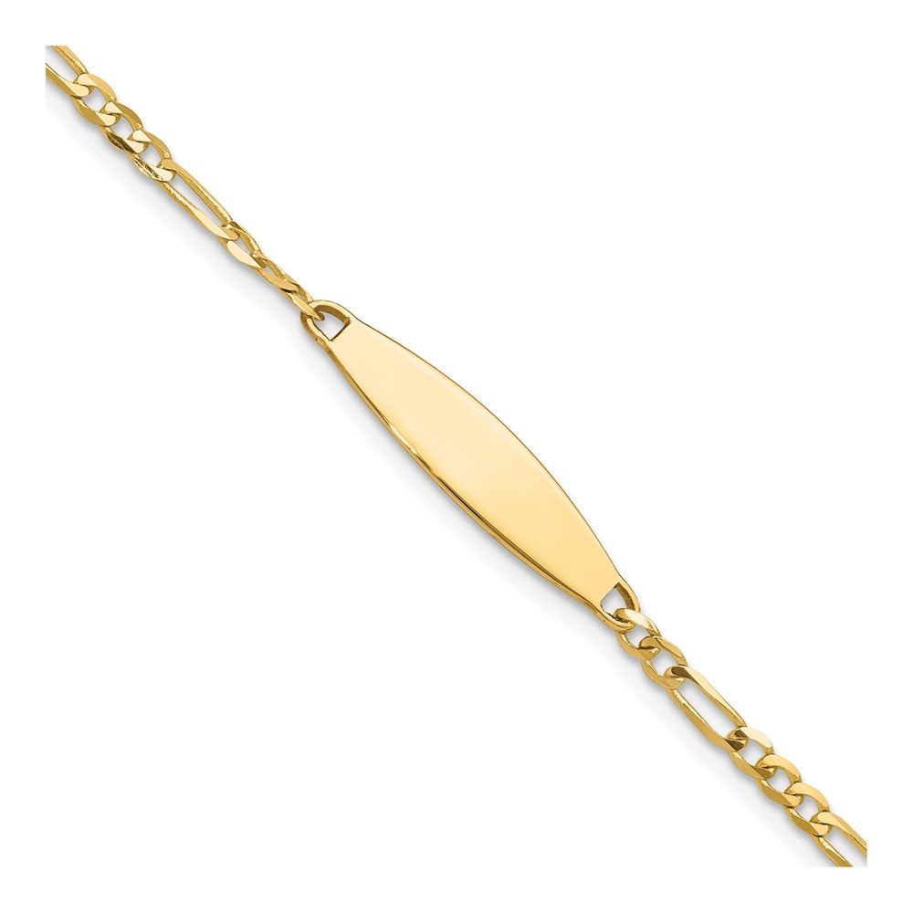 14K Yellow Gold Figaro ID Bracelet, Personalized