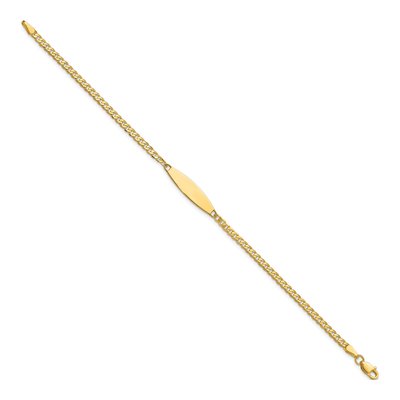 14K Yellow Gold Curb Link ID Bracelet – view 2