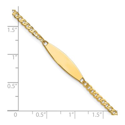 14K Yellow Gold Curb Link ID Bracelet – view 5