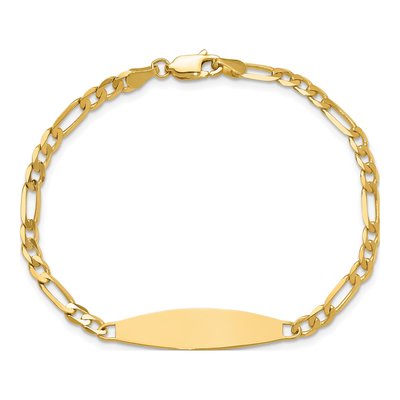 14K Yellow Gold Figaro ID Bracelet – view 4