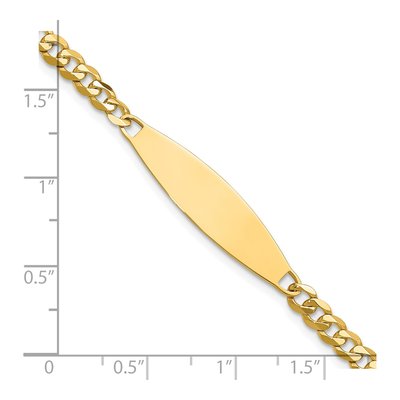 14K Yellow Gold Curb Link ID Bracelet – view 6