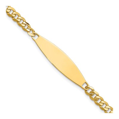 14K Yellow Gold Curb Link ID Bracelet