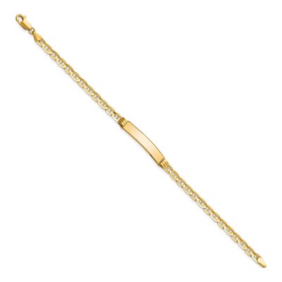 14K Yellow Gold Anchor Link Plate ID Bracelet – view 2