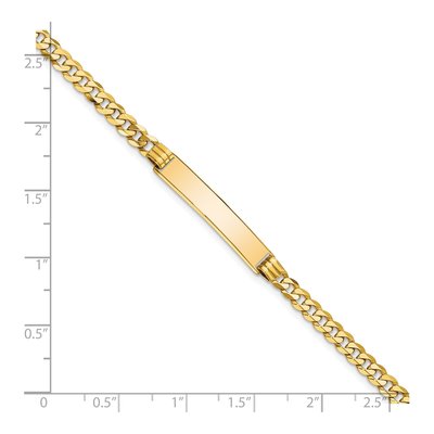 14K Yellow Gold Curb Link ID Bracelet – view 4