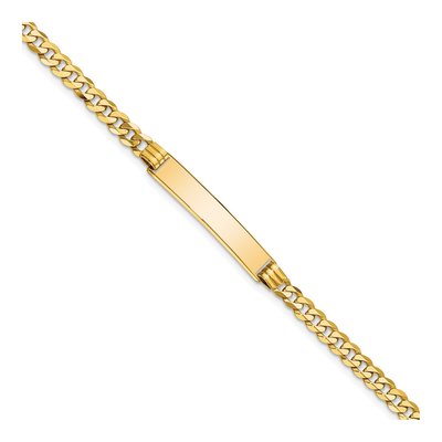 14K Yellow Gold Curb Link ID Bracelet