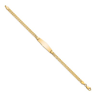 14K Yellow Gold Curb Link ID Bracelet – view 2