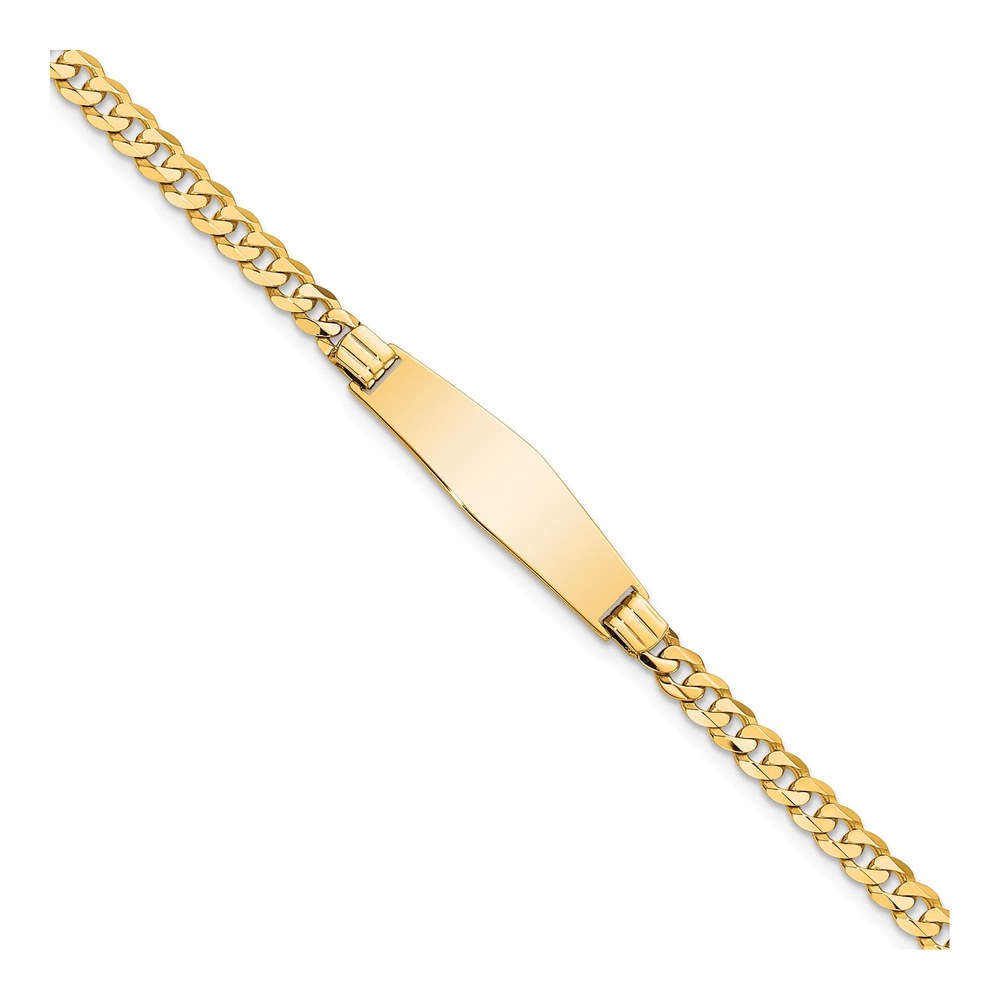 14K Yellow Gold Curb Link ID Bracelet