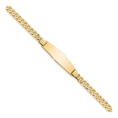 14K Yellow Gold Curb Link ID Bracelet