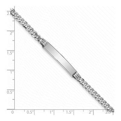14K White Gold Flat Curb Link ID Bracelet – view 3