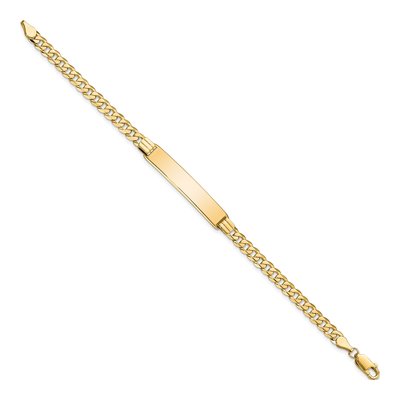 14K Yellow Gold Curb Link ID Bracelet – view 2