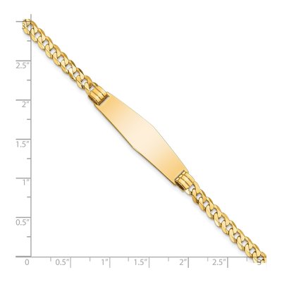 14K Yellow Gold Curb Link ID Bracelet – view 3