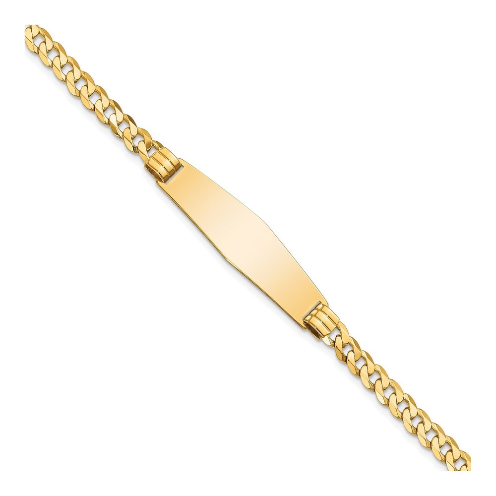 14K Yellow Gold Curb Link ID Bracelet