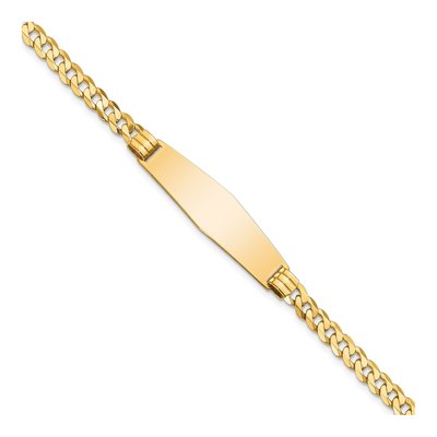 14K Yellow Gold Curb Link ID Bracelet