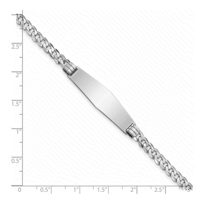 14K White Gold Curb Link ID Bracelet – view 4