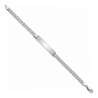 14K White Gold Curb ID Bracelet – view 2