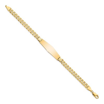 14K Yellow Gold Curb Link ID Bracelet – view 3