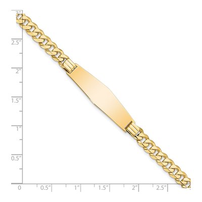 14K Yellow Gold Curb Link ID Bracelet – view 4