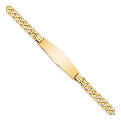 14K Yellow Gold Curb Link ID Bracelet