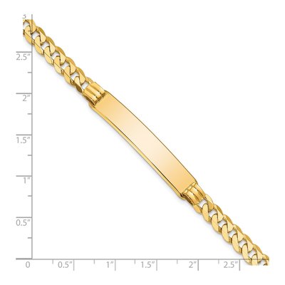 14K Yellow Gold Curb Link ID Bracelet – view 5